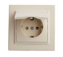 Розетка 1-местная с крышкой Stekker PST16-9012-02 с защитной шторкой 39238