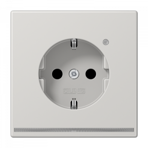 Розетка Schuko с LED подсветкой Jung LS1520-OLGLNW