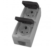 Розетка двухместная с крышкой с/з Stekker Велена PST16-12-54V 49724
