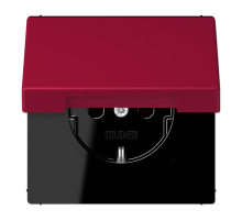 Розетка 2K+З с крышкой Jung LC1520BFKL229