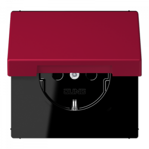 Розетка 2K+З с крышкой Jung LC1520BFKL229