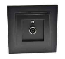 Розетка TV концевая с экраном Mono Electric Despina графит 102-202005-138