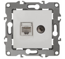 Розетка комбинированная RJ45+TV Эра 12-3110-01 Б0027441