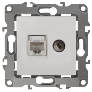 Розетка комбинированная RJ45+TV Эра 12-3110-01 Б0027441