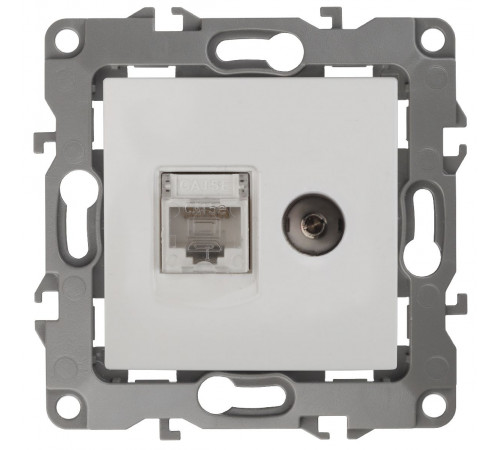 Розетка комбинированная RJ45+TV Эра 12-3110-01 Б0027441