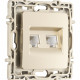 Розетка телефонная RJ11 + компьютерная RJ45 Arte Milano 217.44-1.shampan
