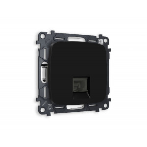 Комплект механизма телефонной розетки RJ-11(4P4C) со шторкой Ambrella Volt Omega MO812030