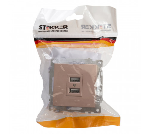 Розетка USB 2-местная Stekker Катрин 39602 Розетка USB 2-местная Stekker Катрин 39602