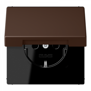 Розетка 2K+З с крышкой Jung LC1520BFKL239