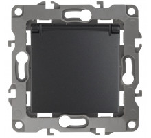 Розетка 2P+E Schuko со шторками с крышкой Эра 12-2103-05 Б0014697