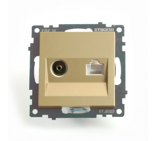 Розетка TV + компьютерная RJ-45 Stekker Катрин GLS00-7106-08 49230