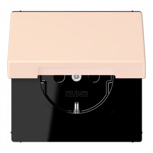 Розетка 2K+З с крышкой Jung LC1520BFKL226