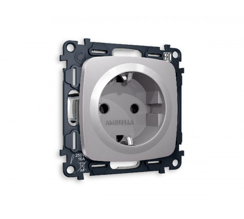 Комплект механизма розетки с/з на винтовых зажимах Ambrella Volt Omega MO506010 Комплект механизма розетки с/з на винтовых зажимах Ambrella Volt Omega MO506010