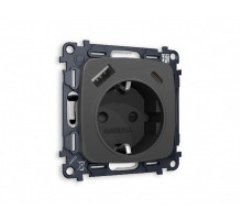 Комплект механизма розетки 2USB A+C 20W (быстрая зарядка) с/з Ambrella Volt Omega MO910010