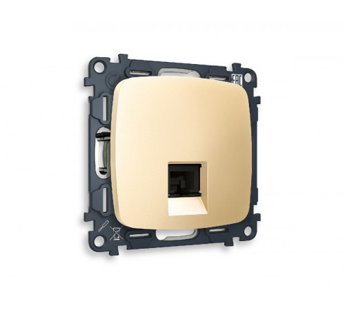 Комплект механизма телефонной розетки RJ-11(4P4C) со шторкой Ambrella Volt Omega MO612030