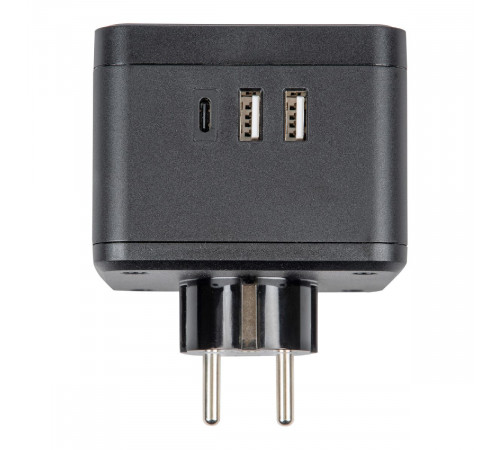 Разветвитель сетевой с выключателем Uniel S-GES2-16SBUC BLACK UL-00011246