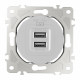 Розетка USB 2.1А+1А Arte Milano 202.46-1.silver
