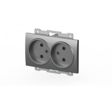 Розетка двухместная без заземления ELBI Zena Vega 609-011000-908