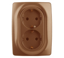 Розетка 2x2P+E Schuko Эра 12-2106-14 Б0031236