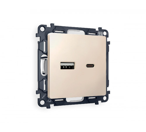 Комплект механизма розетки 2USB A+C 20W (быстрая зарядка) Ambrella Volt Alfa MA331010 Комплект механизма розетки 2USB A+C 20W (быстрая зарядка) Ambrella Volt Alfa MA331010