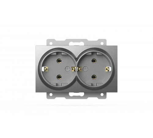 Розетка двухместная с заземлением ELBI Zena Vega 609-011000-907 Розетка двухместная с заземлением ELBI Zena Vega 609-011000-907