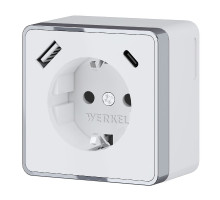 Розетка с заземлением, шторками и USB Werkel Gallant 4690389179594 W5071701 a057698