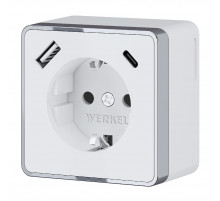 Розетка с заземлением, шторками и USB Werkel Gallant 4690389179594 W5071701 a057698