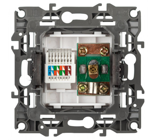 Розетка комбинированная RJ45+TV Эра 12-3110-01М Б0065691