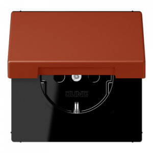 Розетка 2K+З с крышкой Jung LC1520BFKL232