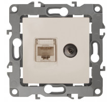 Розетка комбинированная RJ45+TV Эра 12-3110-02 Б0027442
