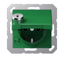Розетка Schuko с крышкой и замком Jung AS1520BFKLSLGN