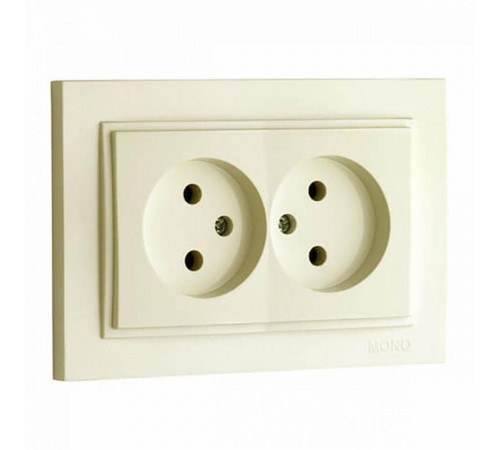 Розетка двойная без земли Mono Electric Despina 16А 250В крем 102-170005-121 Розетка двойная без земли Mono Electric Despina 16А 250В крем 102-170005-121