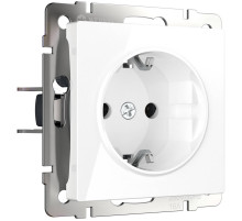 Розетка с заземлением, безвинтовой зажим Werkel белый W1171301 4690389155321