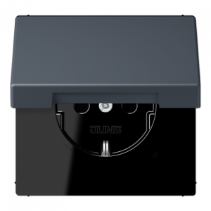 Розетка 2K+З с крышкой Jung LC1520BFKL262