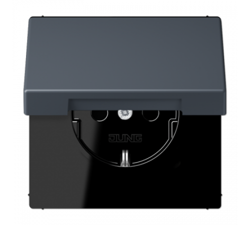 Розетка 2K+З с крышкой Jung LC1520BFKL262