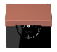 Розетка 2K+З с крышкой Jung LC1520BFKL236