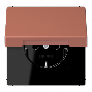 Розетка 2K+З с крышкой Jung LC1520BFKL236