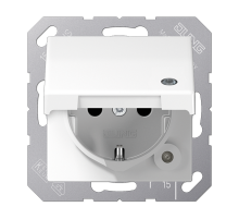 Розетка Schuko с крышкой Jung AS1520BFKLKOWW