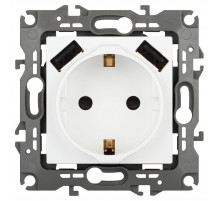 Розетка со шторами и 2 USB Эра 12-4109-01М Б0065728