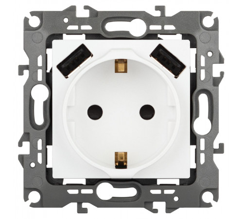Розетка со шторами и 2 USB Эра 12-4109-01М Б0065728 Розетка со шторами и 2 USB Эра 12-4109-01М Б0065728