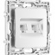 Розетка телефонная RJ11 + компьютерная RJ45 Arte Milano 217.44-1.silver