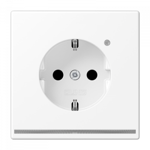 Розетка Schuko с LED подсветкой Jung LS1520-OWWMLNW