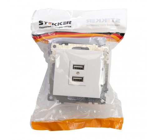 Розетка USB 2-местная Stekker Катрин 39686 Розетка USB 2-местная Stekker Катрин 39686