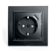 Розетка 1-местная с USB Stekker PST16-9011-03 с защитной шторкой 39480