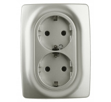 Розетка 2x2P+E Schuko Эра 12-2106-15 Б0031237