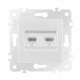 Розетка двойная RJ45 Arte Milano 203.45-2.white