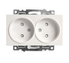 Розетка 2-местная б/з с защитной шторкой Stekker Катрин 39573