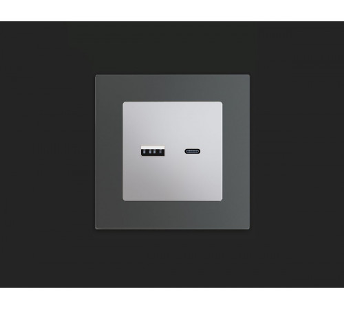 Комплект механизма розетки 2USB A+C 20W (быстрая зарядка) Ambrella Volt Alfa MA411010 Комплект механизма розетки 2USB A+C 20W (быстрая зарядка) Ambrella Volt Alfa MA411010