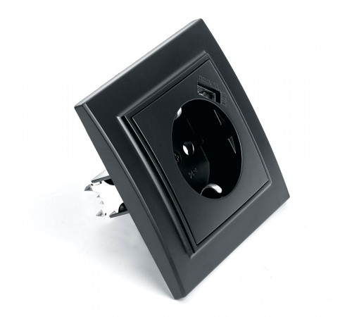 Розетка 1-местная с USB Stekker PST16-9011-03 с защитной шторкой 39480 Розетка 1-местная с USB Stekker PST16-9011-03 с защитной шторкой 39480