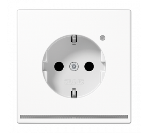 Розетка Schuko с LED подсветкой Jung LS1520-OWWLNW